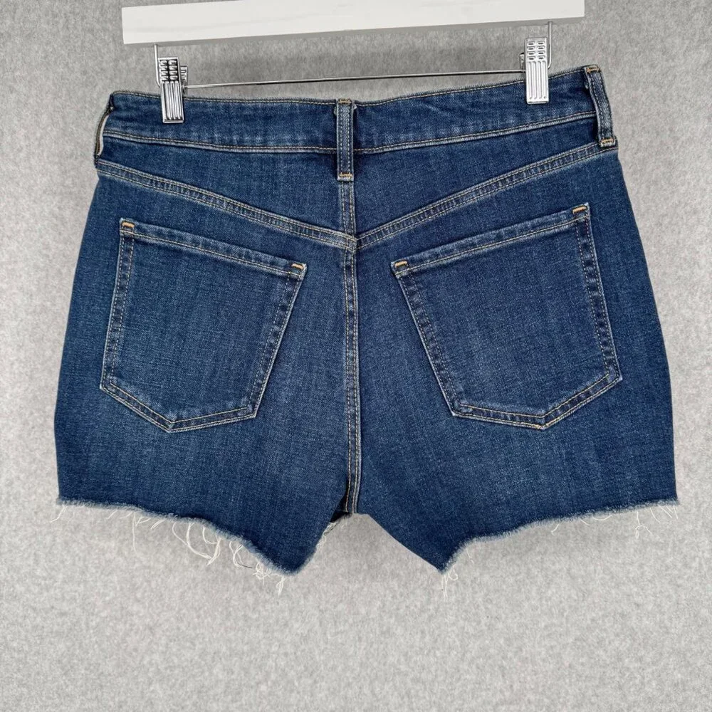 Old Navy Womens OG Straight High Rise Denim Cut Off Shorts Size 8 Blue NEW - Picture 4 of 11